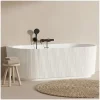 Mob-In Baignoire STRIA murale striée acrylique blanche 170cm