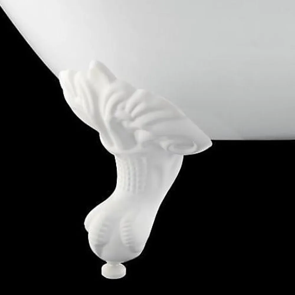 Rogier & Mothes Baignoire sur pieds en fonte PLYMOUTH Blanche 153 cm Pieds chromes