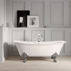 Rogier & Mothes Baignoire sur pieds en fonte BRADFORD Blanche 180 cm Pieds chromes
