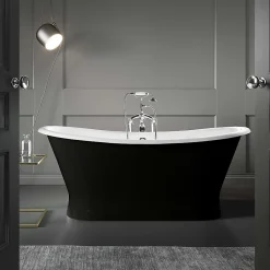Rogier & Mothes Baignoire sur socle en fonte emaillee COVENTRY Noire 173 cm Peinture noire (baignoire et socle)