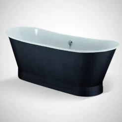 Rogier & Mothes Baignoire sur socle en fonte emaillee COVENTRY Noire 173 cm Peinture noire (baignoire et socle)