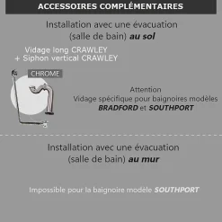 Rogier & Mothes Baignoire sur socle en fonte emaillee SOUTHPORT Noire 180 cm Peinture noire (baignoire et socle)