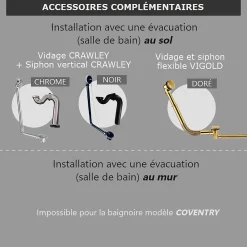 Baignoire Îlot|Rogier & Mothes Baignoire sur socle en fonte emaillee COVENTRY Blanche 173 cm Peinture blanche (baignoire et socle)