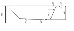 Baignoire Droite|Azura Home Design Baignoire VENETO avec tablier - 150 x 70 cm