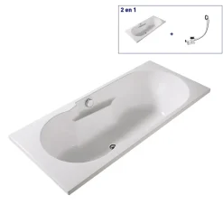 Baignoire Droite|Valentin Baignoire Zadig 180 x 80 cm sans tablier