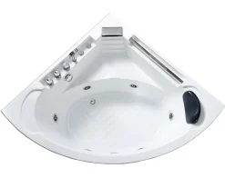 Baignoire Balnéo|Eliteshopping Bain à remous blanc pour 1 personne 135 X 135 cm 6 jets Sage