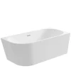 Baignoire Asymétrique|Balneo - Baignoire îlot d'angle droit AVOLA blanche acrylique 150x75 cm - Baignoire de salle de bain