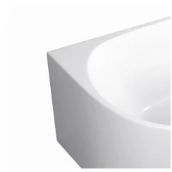 Baignoire Asymétrique|Balneo - Baignoire îlot d'angle droit AVOLA blanche acrylique 150x75 cm - Baignoire de salle de bain