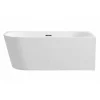 Balneo - baignoire îlot d'angle droite 150x75 cm AVOLA avec cache trop-plein et bonde anthracite