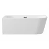 Baignoire Asymétrique|Balneo - baignoire îlot d'angle gauche 150x75 cm AVOLA avec cache trop-plein et bonde anthracite
