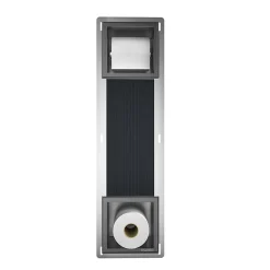 Etagère Salle De Bains|Balneo - range-papier toilette mural encastré WALL-BOX PAPER 2 Gun Metal gris - compartiment de salle de bain intégré dans le mur