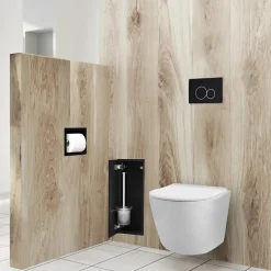 Balneo Armoire encastrée pour brosse WC gauche verre noir