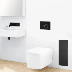 Balneo Armoire encastrée pour brosse WC gauche verre noir