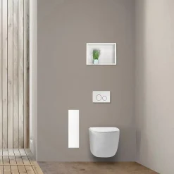 Balneo Armoire encastrée pour brosse WC gauche verre blanc 68,2cm
