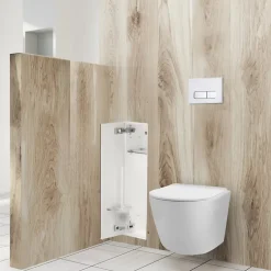 Balneo Armoire encastrée pour brosse WC gauche verre blanc 68,2cm