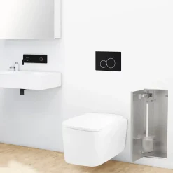 Balneo Armoire encastrée sous carrelage pour brosse WC gauche 53,2cm