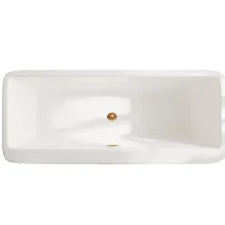 Balneo Baignoire autoportante 170x80cm, rectangulaire, accessoires cuivre, Acrylique thermoformé 3.5mm, avec pieds réglables, ROMA