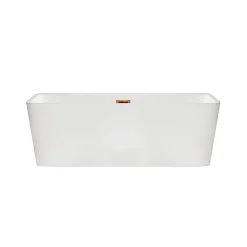 Balneo Baignoire autoportante 170x80cm, rectangulaire, accessoires cuivre, Acrylique thermoformé 3.5mm, avec pieds réglables, ROMA