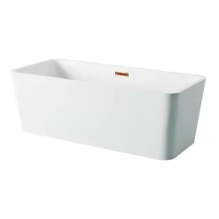 Balneo Baignoire autoportante 170x80cm, rectangulaire, accessoires cuivre, Acrylique thermoformé 3.5mm, avec pieds réglables, ROMA