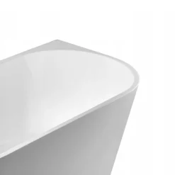 Balneo Baignoire blance semi-îlot Murale 150x75cm, accessoires blanc, Acrylique thermoformé 3.5mm, avec pieds réglables, VIVA