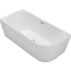 Balneo Baignoire îlot d'angle gauche AVOLA blanche acrylique 150x75cm Baignoire de salle de bain