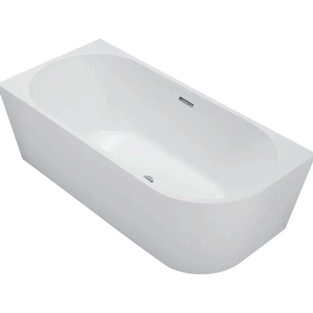 Balneo Baignoire îlot d'angle gauche AVOLA blanche acrylique 150x75cm Baignoire de salle de bain