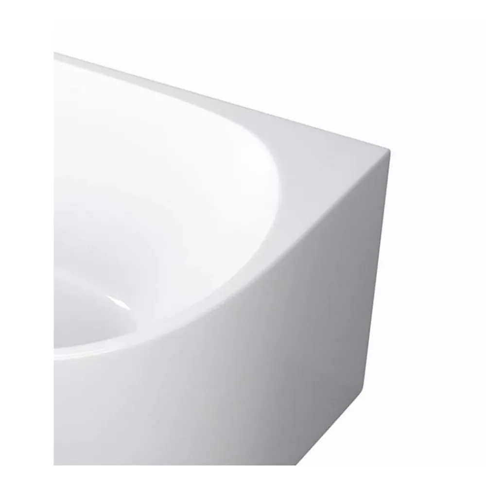 Balneo Baignoire îlot d'angle gauche AVOLA blanche acrylique 150x75cm Baignoire de salle de bain
