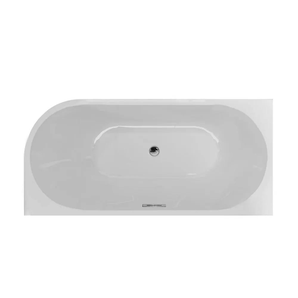 Balneo Baignoire îlot d'angle gauche AVOLA blanche acrylique 150x75cm Baignoire de salle de bain