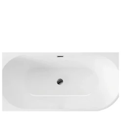 Balneo Baignoire îlot d'angle gauche AVOLA blanche acrylique 150x75cm Baignoire de salle de bain