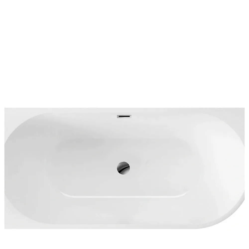 Balneo Baignoire îlot d'angle gauche AVOLA blanche acrylique 150x75cm Baignoire de salle de bain