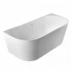 Balneo Baignoire semi-îlot Murale 150x75cm, accessoires inox, Acrylique thermoformé 3.5mm, avec pieds réglables, VIVA