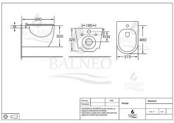 Bidet|Balneo Bidet suspendu, sans bride bau, Ceramique, Blanc, AROX