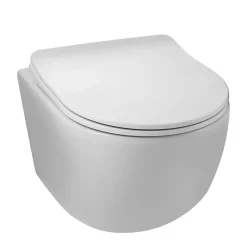 Wc Suspendu|Balneo Cuvette WC suspendue LUNA blanche Tornado avec abattant à fermeture ralentie