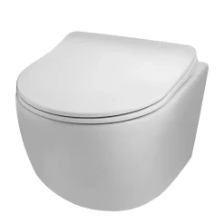 Wc Suspendu|Balneo Cuvette WC suspendue LUNA blanche Tornado avec abattant à fermeture ralentie