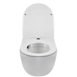 Wc Suspendu|Balneo Cuvette WC suspendue LUNA blanche Tornado avec abattant à fermeture ralentie