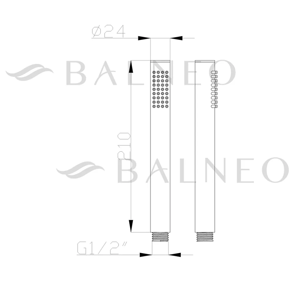 Balneo Douchette argent en acier inoxydable au design moderne CASCADE