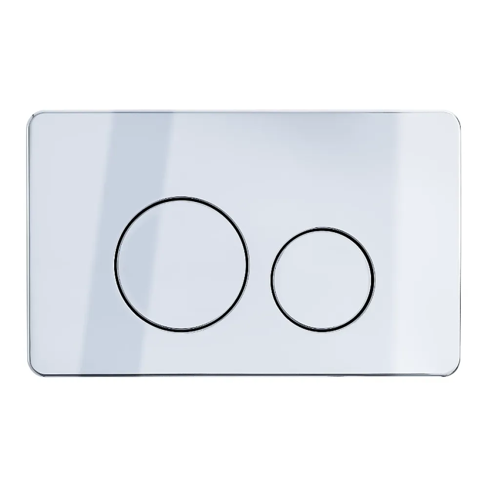 Wc Suspendu|Balneo Plaque de commande WC OXO chrome - plaque encastrée pour bâti-support - double touche 2 fonctions