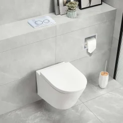 Wc Suspendu|Balneo Plaque de commande WC OXO chrome - plaque encastrée pour bâti-support - double touche 2 fonctions