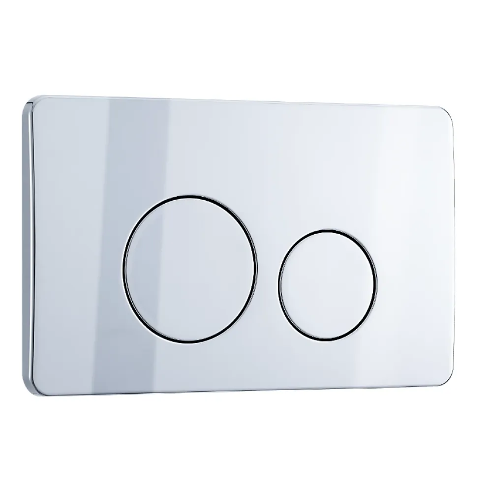 Wc Suspendu|Balneo Plaque de commande WC OXO chrome - plaque encastrée pour bâti-support - double touche 2 fonctions