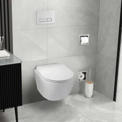 Wc Suspendu|Balneo Plaque de commande WC LXO chrome - plaque encastrée pour bâti-support - double touche 2 fonctions