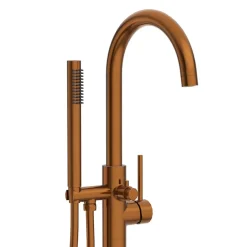 Balneo Robinet de baignoire autoportant cuivre Acier inoxydable - Mitigeur sur pied pour baignoire CASCADE