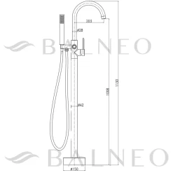 Balneo Robinet de baignoire autoportant cuivre Acier inoxydable - Mitigeur sur pied pour baignoire CASCADE