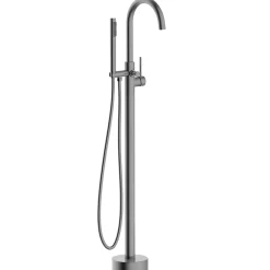 Colonne De Baignoire|Balneo Robinet de baignoire autoportant GUN METAL gris foncé Acier inoxydable - Mitigeur sur pied pour baignoire CASCADE