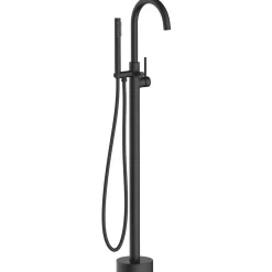Balneo Robinet de baignoire autoportant noir Acier inoxydable - Mitigeur sur pied pour baignoire CASCADE