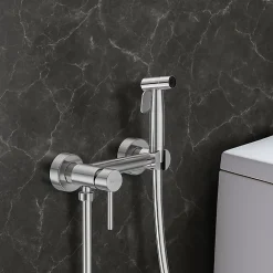 Robinet De Bidet|Balneo Robinet de bidet argent brossé Acier inoxydable - Mitigeur de bidet CASCADE