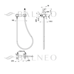 Robinet De Bidet|Balneo Robinet de bidet noir Acier inoxydable - Mitigeur de bidet CASCADE