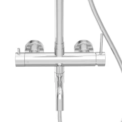Balneo Système de douche avec pommeau de pluie argent Acier inoxydable - Mitigeur de douche avec douchette CASCADE CHROME