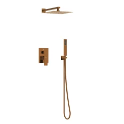 Colonne De Douche Mécanique|Balneo Système de douche avec pommeau de pluie cuivre Acier inoxydable - Mitigeur de douche avec douchette CASCADE