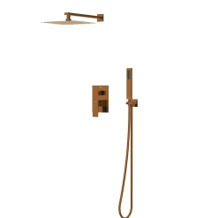 Colonne De Douche Mécanique|Balneo Système de douche avec pommeau de pluie cuivre Acier inoxydable - Mitigeur de douche avec douchette CASCADE