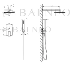 Colonne De Douche Mécanique|Balneo Système de douche avec pommeau de pluie cuivre Acier inoxydable - Mitigeur de douche avec douchette CASCADE